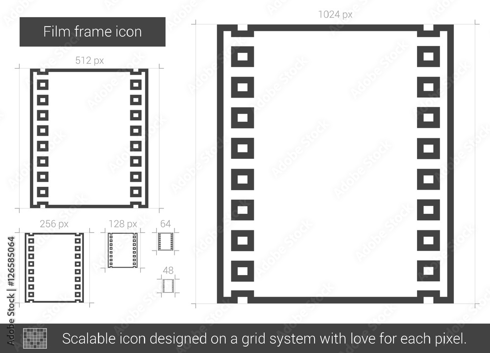 Film frame line icon. Film frame line icon.