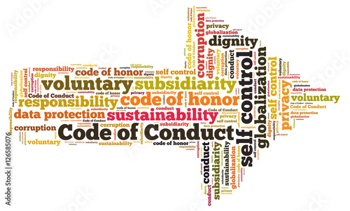 Code of conduct word cloud photo