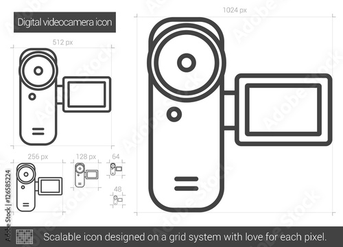 Digital videocamera line icon.