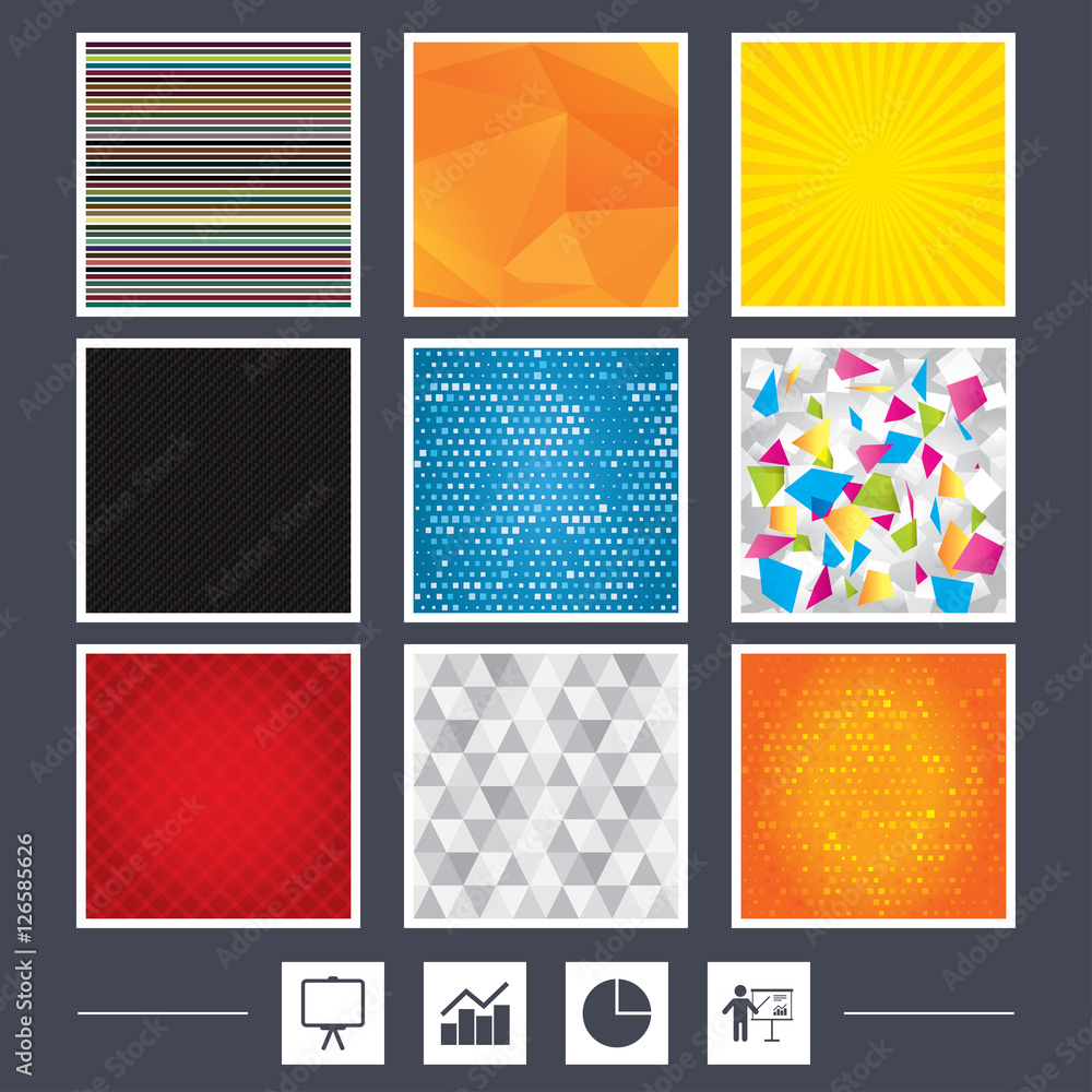 Yellow background. Carbon fiber texture. Mossaic and low poly design. Diagram graph Pie chart icon. Presentation billboard symbol. Man standing with pointer sign. Abstract backgrounds. Vector Yellow background. Carbon fiber texture. Mossaic and low poly design. Diagram graph Pie chart icon. Presentation billboard symbol. Man standing with pointer sign. Abstract backgrounds. Vector