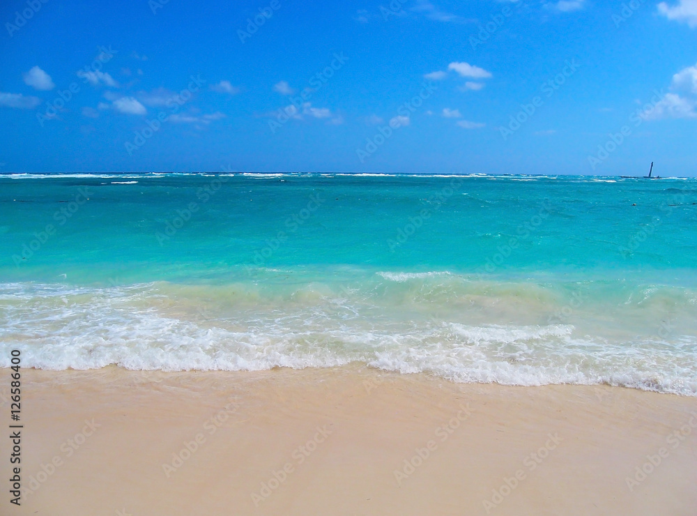 Azure Caribbean Sea. coast of the Dominican Republic. Caribbean, Atlantic Ocean Azure Caribbean Sea. coast of the Dominican Republic. Caribbean, Atlantic Ocean