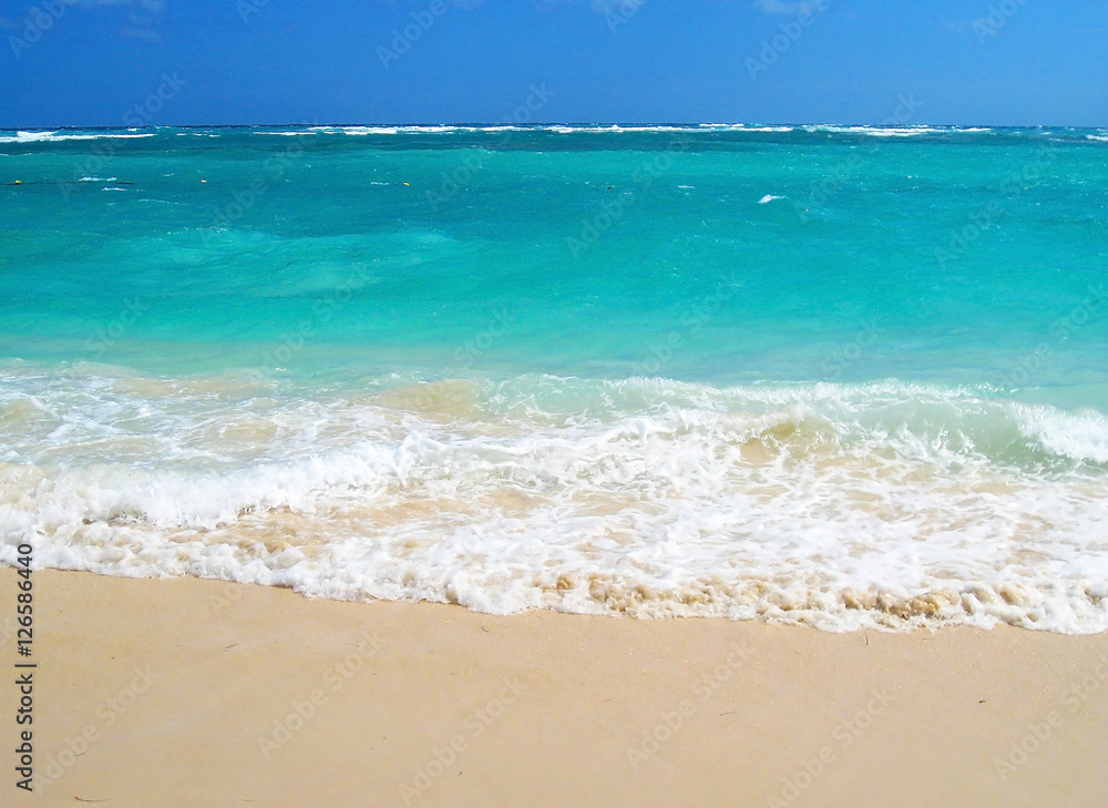 Azure Caribbean Sea. coast of the Dominican Republic. Caribbean, Atlantic Ocean