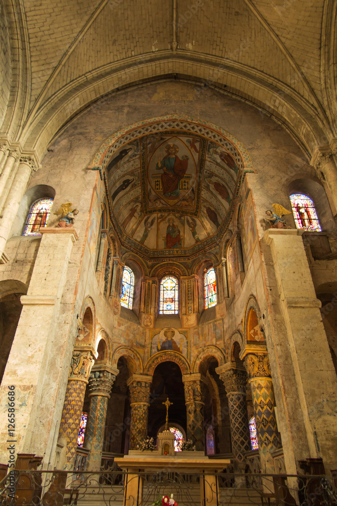 Poitiers, France - September 12, 2016: Inside the Church of St.