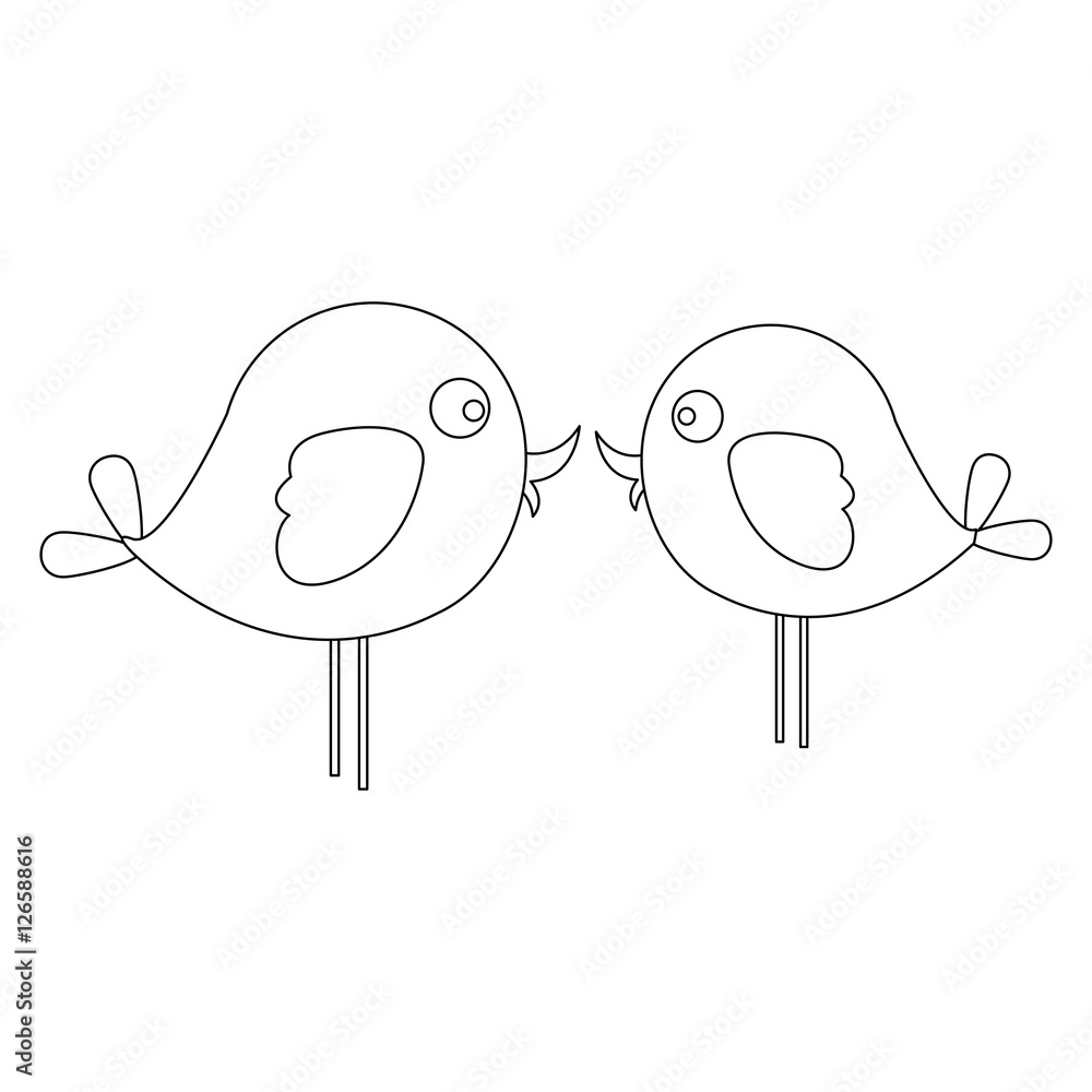 Obraz premium lovebirds cartoon icon image vector illustration design 