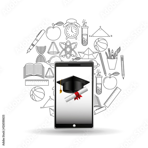 school online education icons vector illustration eps 10