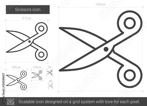 Scissors line icon.