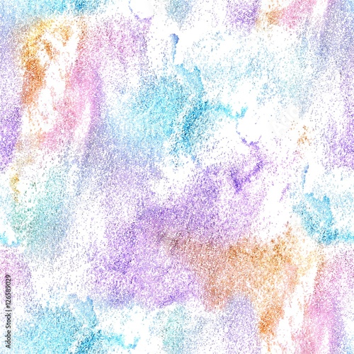 Vector Watercolor seamless pattern. Colorful spots and splashes on white background