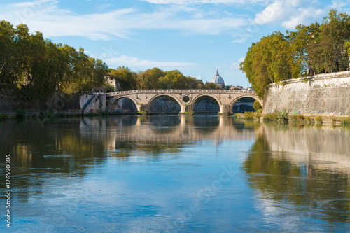 Rome (Italy) - The Tiber river and the monumental Lungotevere