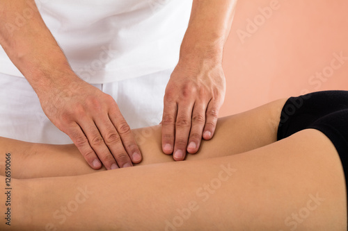 Woman Receiving Leg Massage