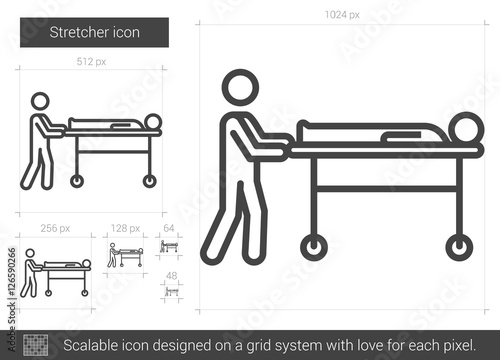 Stretcher line icon.