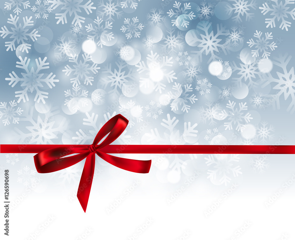 Abstract silver light background with red ribbon Abstract silver light background with red ribbon