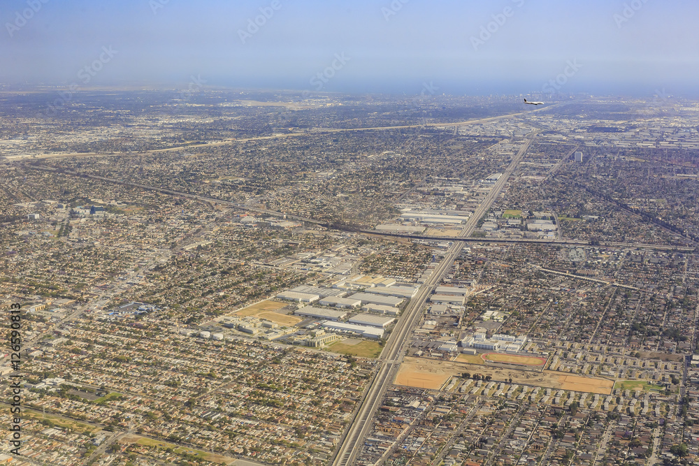 Aerial view of Los Angeles County
