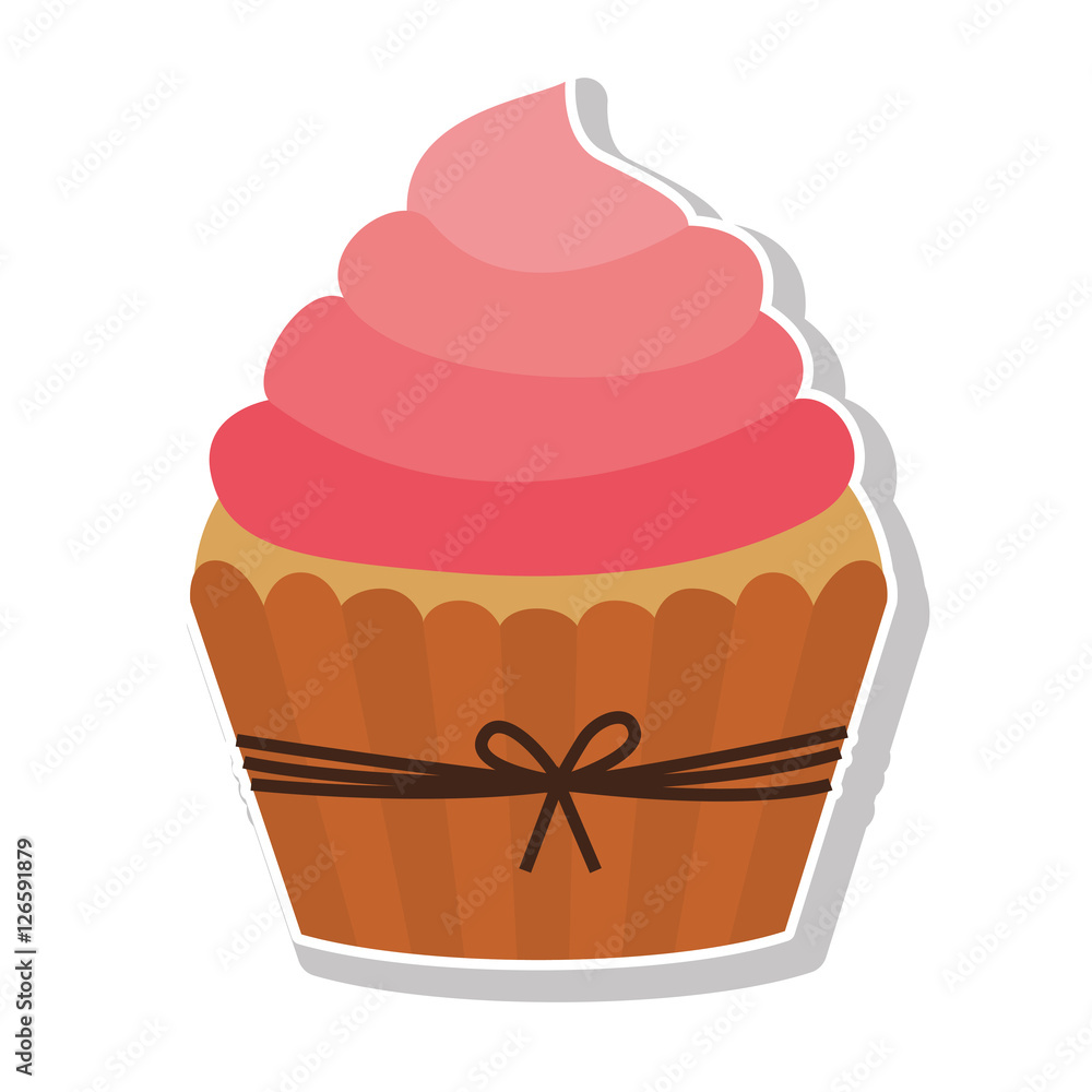 sweet cupcake dessert icon over white background. colorful design. vector illustration sweet cupcake dessert icon over white background. colorful design. vector illustration