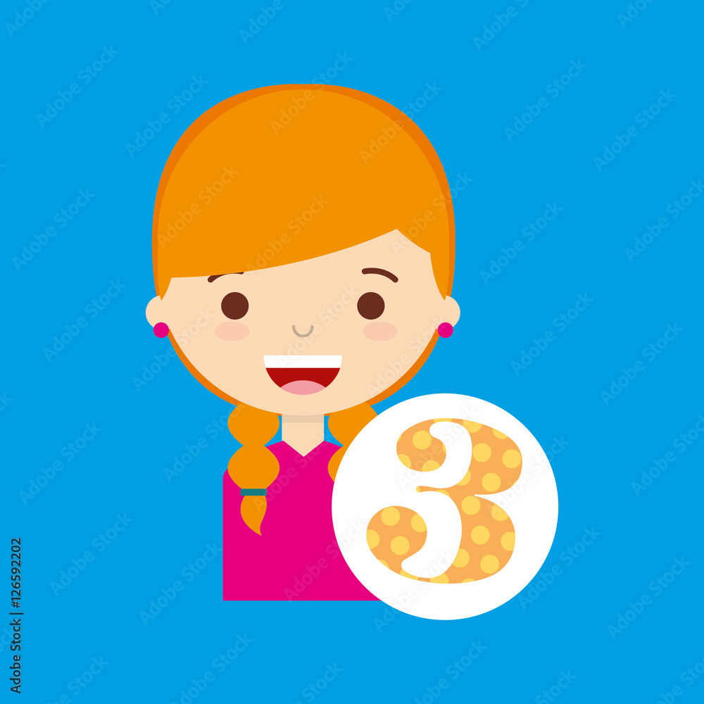 beatiful girl blonde student number vector illustration eps 10 beatiful girl blonde student number vector illustration eps 10