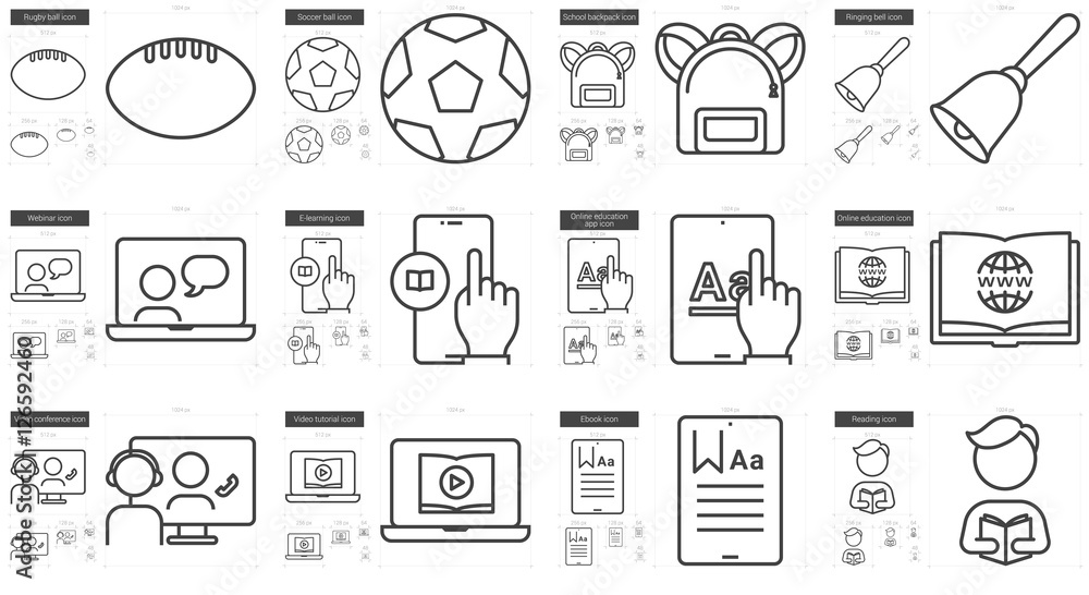 Education line icon set. Education line icon set.