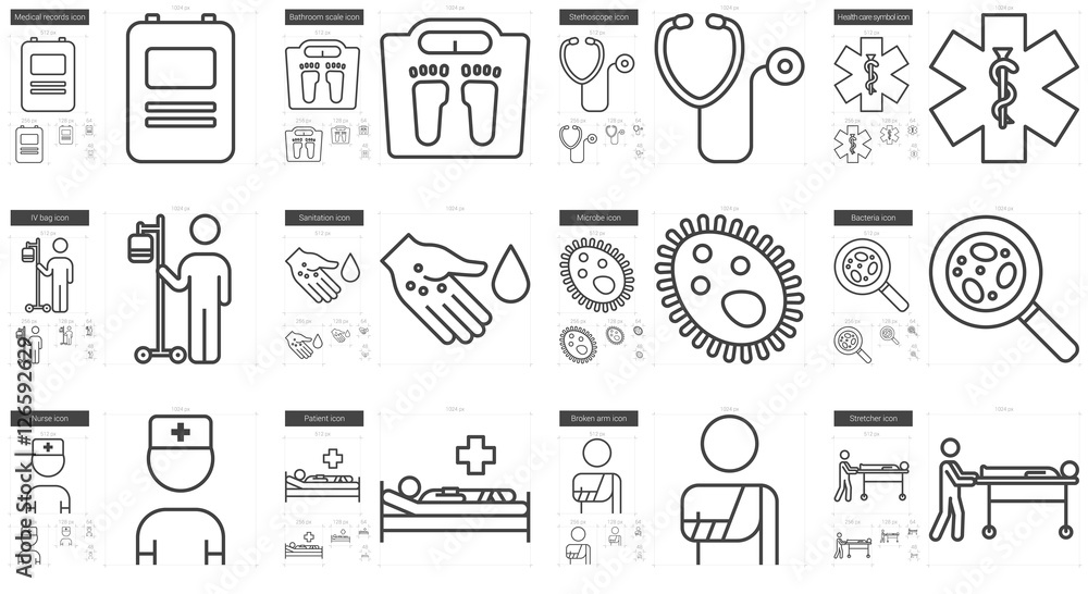Medicine line icon set. Medicine line icon set.