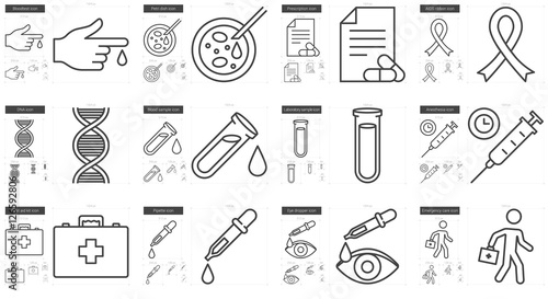 Medicine line icon set.