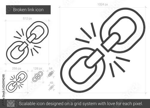 Broken link line icon.