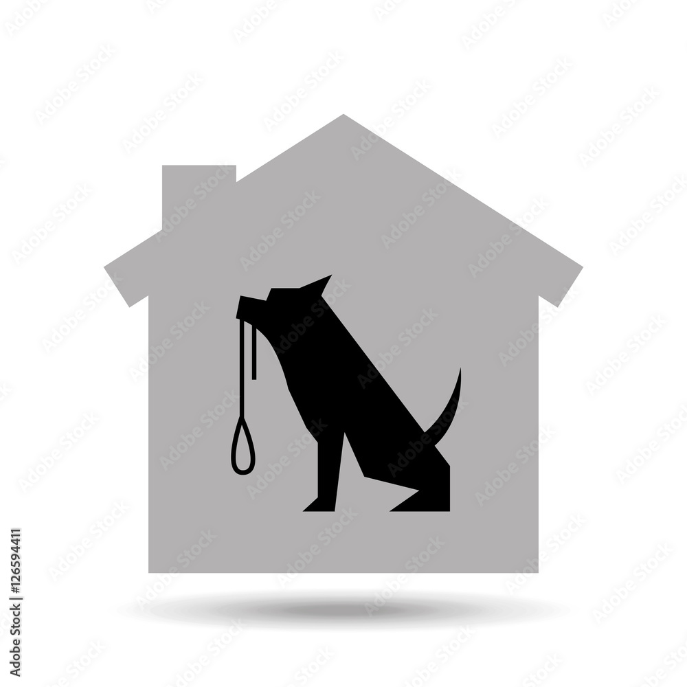 home pet dog leash icon vector illustration eps 10