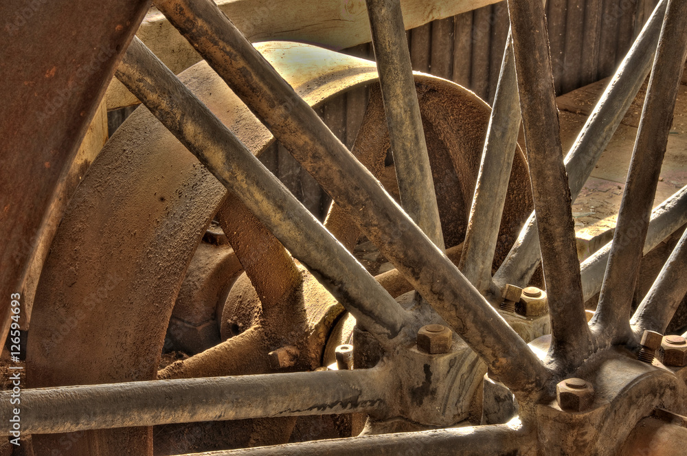 Flywheel, Stamp Mill, Ghost Town of Bodie Flywheel, Stamp Mill, Ghost Town of Bodie