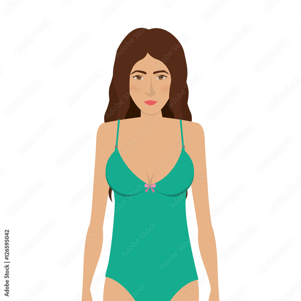 woman in colorful bra. over white background. underwear design. vector illustration woman in colorful bra. over white background. underwear design. vector illustration