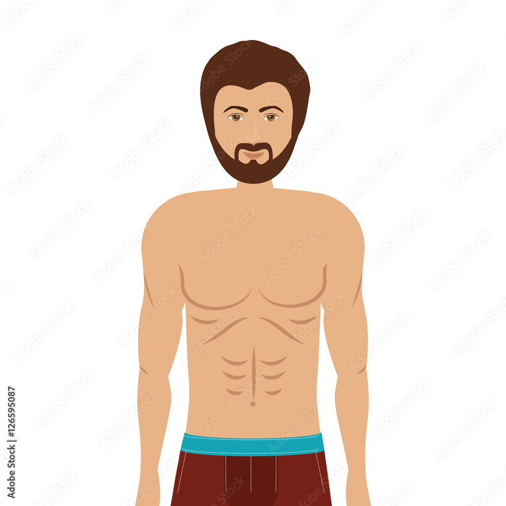Fototapeta premium cartoon man in colorful boxer over white background. underwear design. vector illustration