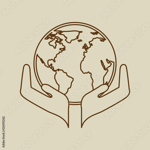 hands holding globe concept ecology icon vector illustration eps 10