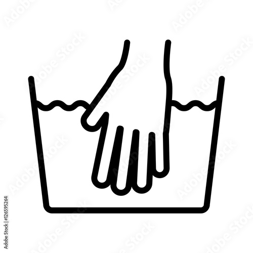 hand wash icon over white background.washing symbols design. vector illustration