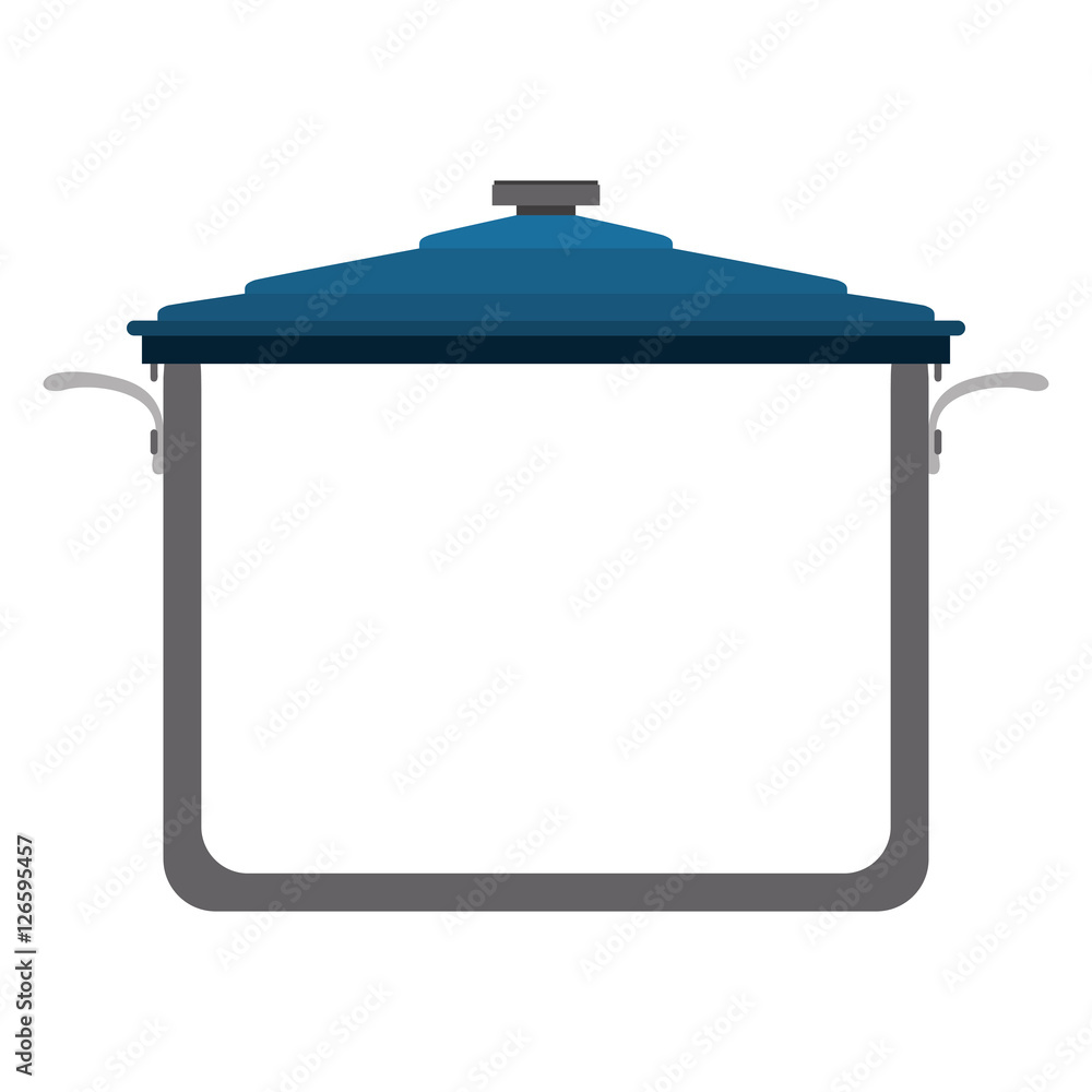 soup pot with blue cap. kitchen utensils design. over white background. vector illustration soup pot with blue cap. kitchen utensils design. over white background. vector illustration