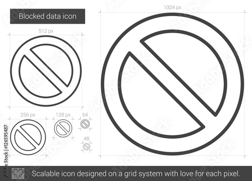 Blocked data line icon.