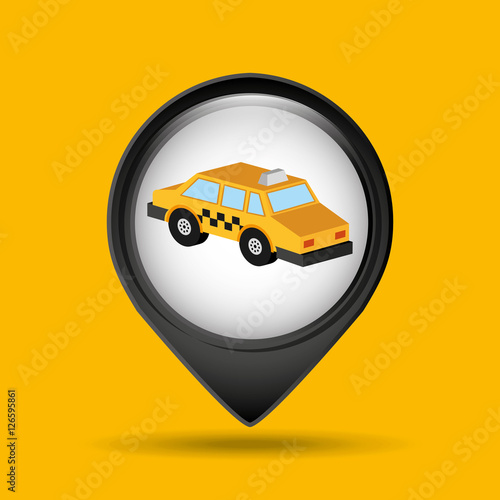 taxi car yellow transport icon vector illustration eps 10