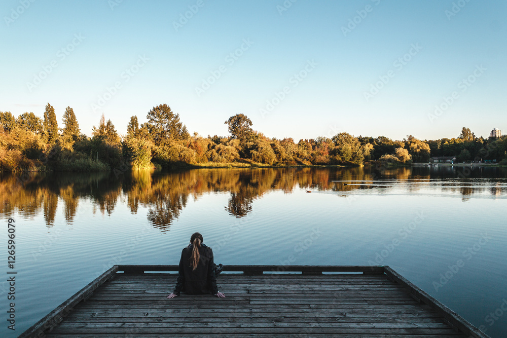 Girl at Trout Lake in Vancouver, Canada