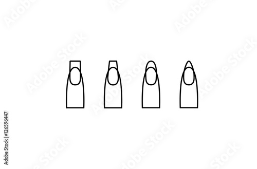 Vector different nail shapes