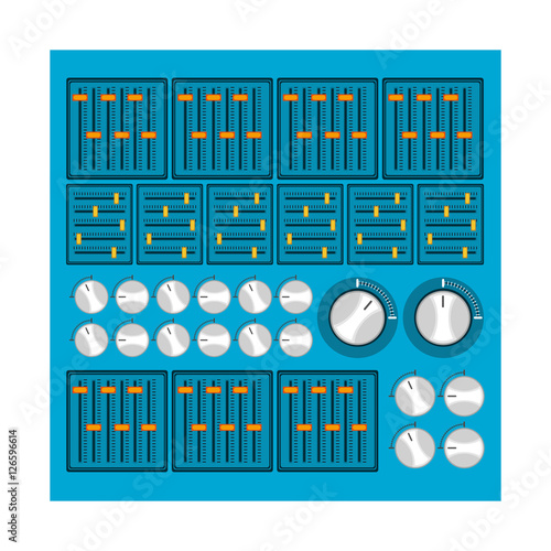 mixer turntable music device icon over white background. disc jockey design. vector illustration