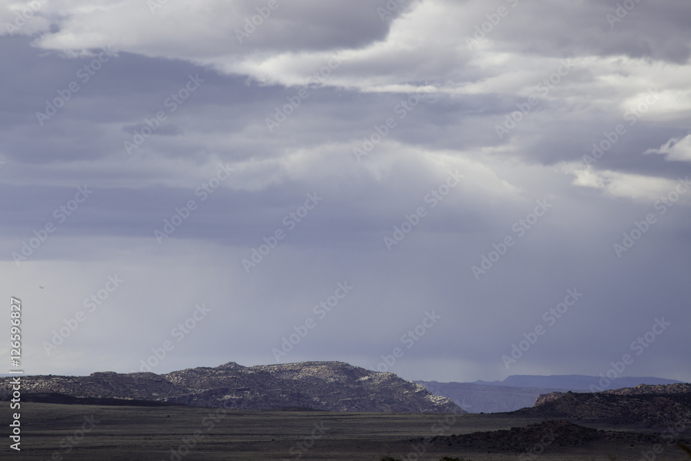 Clouds over a dry desert