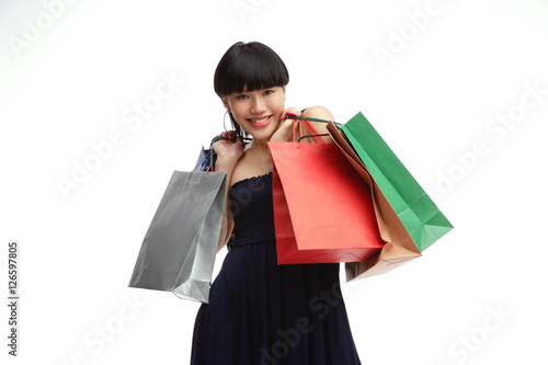 Young woman with shopping bags