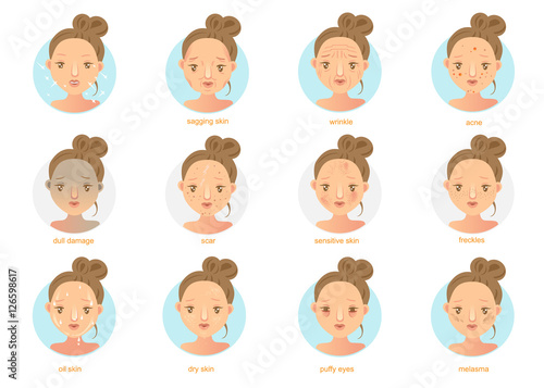 Skin problems.Vector illustrations