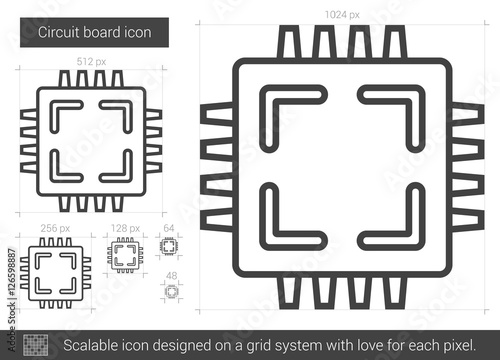 Circuit board line icon.