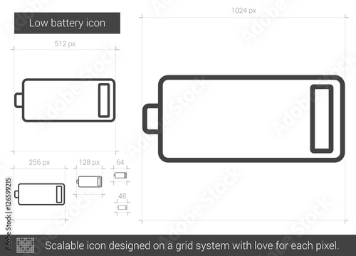 Low battery line icon.