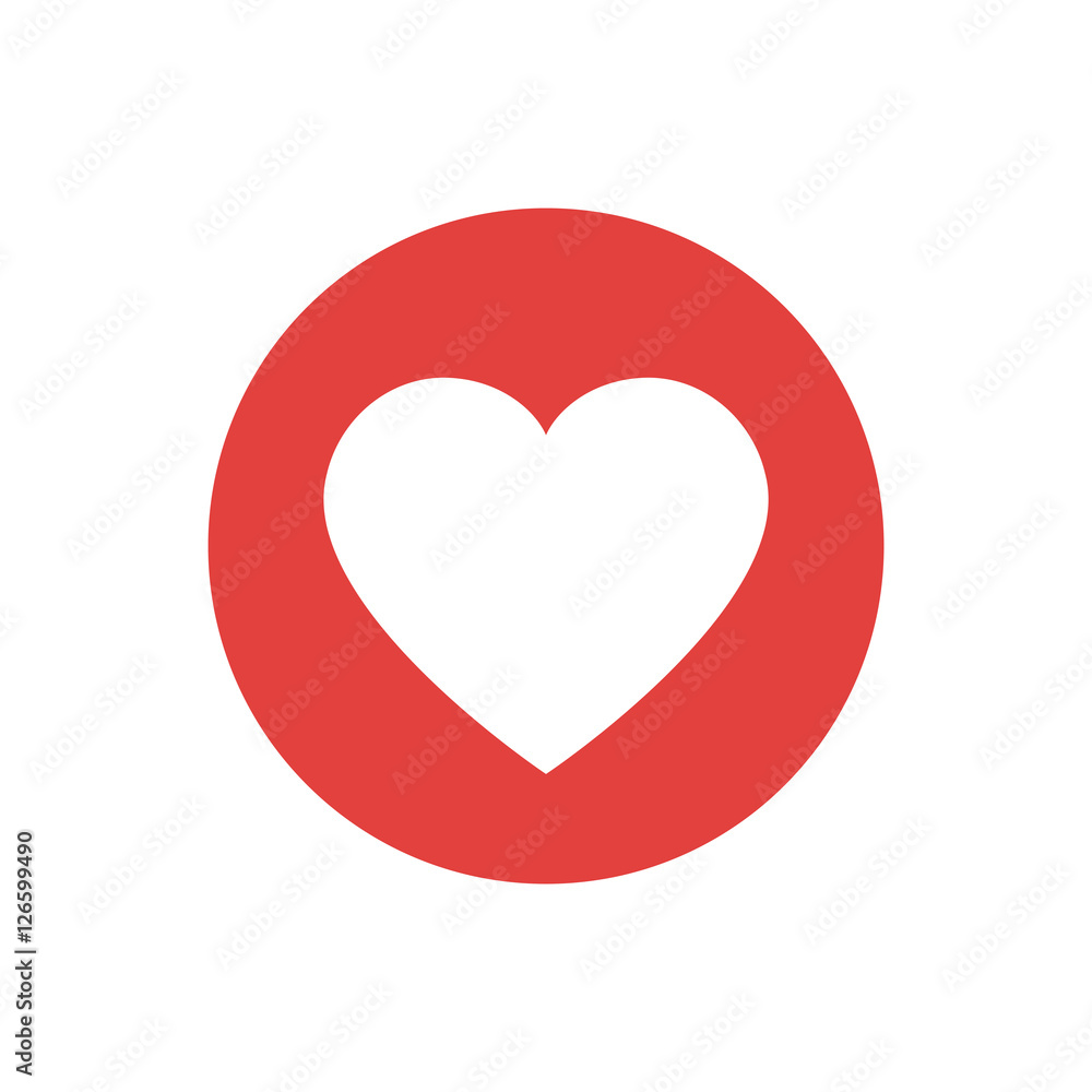 Flat design heart icon