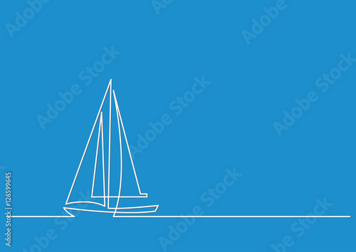 continuous line drawing of sailboat