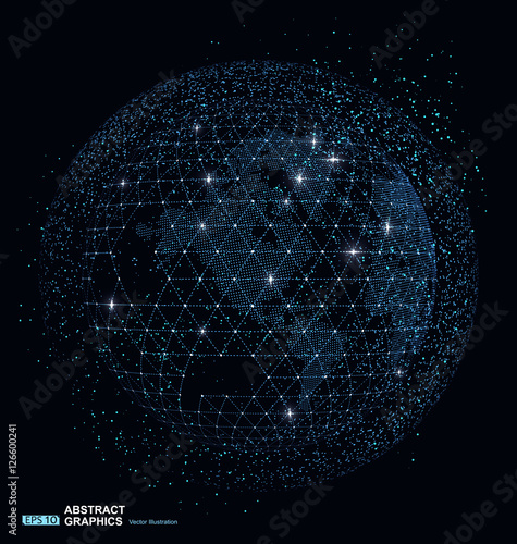 World map point, line, composition, representing the global, Global network connection,international meaning.