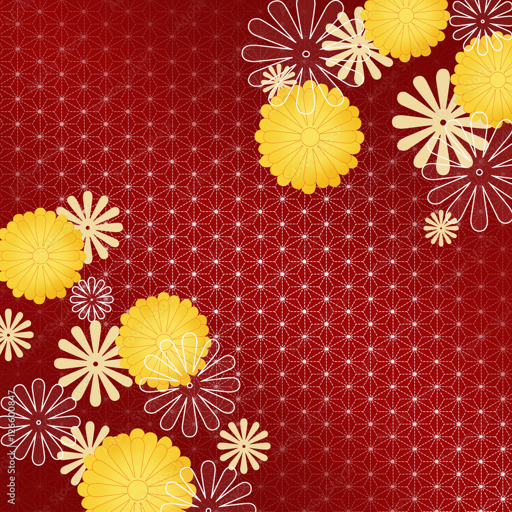 和柄 正月 花模様 Stock イラスト Adobe Stock