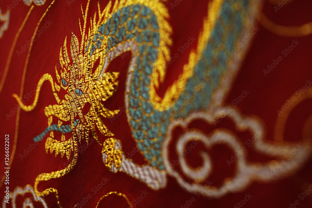 Close up of Chinese silk
