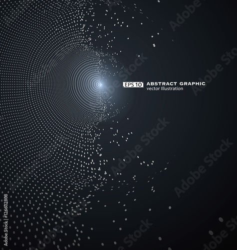 Composed of particles swirling abstract graphics