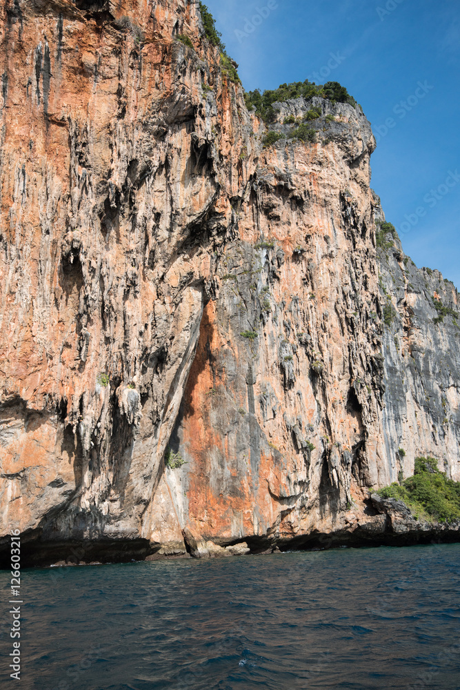 limestone cliffs around Phi-Phi island