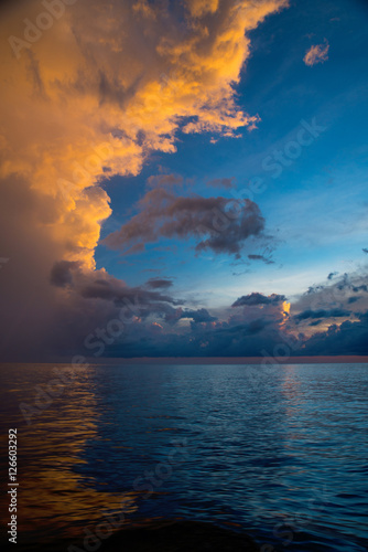 Sky, Bright Blue, Orange And Yellow Colors Sunset © happystock