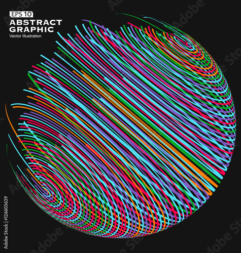 Colourful curve composition have a sense of perspective background.