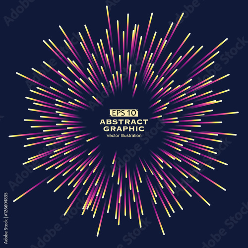 Dot and line consisting of radial abstract graphics.