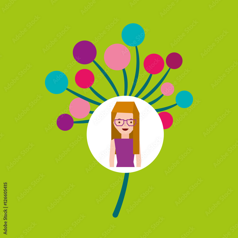 girl cartoon ornamental flower vector illustration eps 10 girl cartoon ornamental flower vector illustration eps 10
